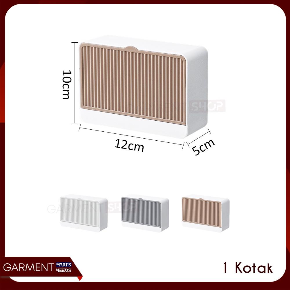 Rak Sabun Batang Buka Tutup Tempel Dinding Box Kotak Sekat Kamar Mandi Tahan Debu