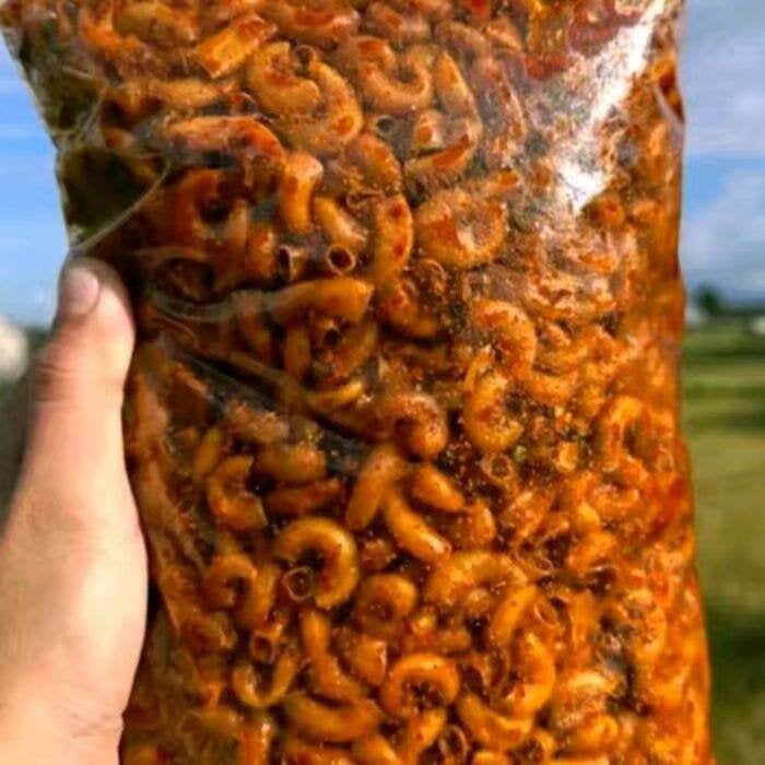 makaroni kriuk bumbu cikruh pedas daun jeruk kemasan 1kg / 500gram / 250gram