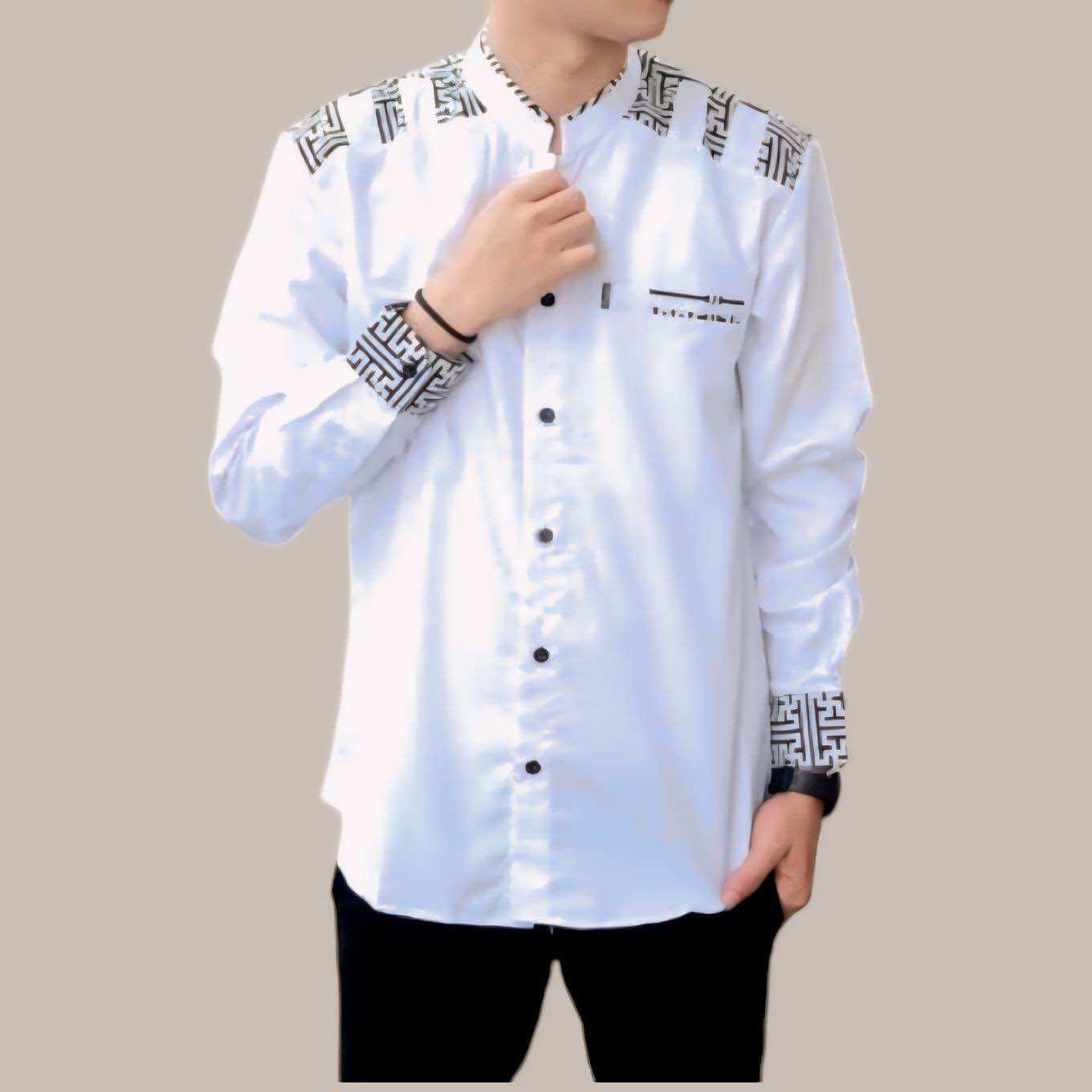 Befashion Baju Koko Panser Bahan Katun Toyobo Kombinasi batik