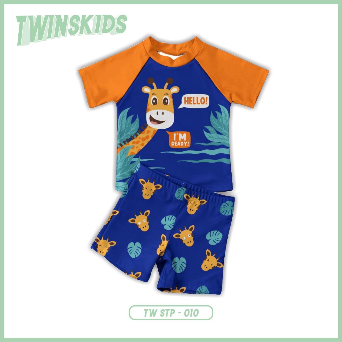 Baju renang anak laki laki setelan 1set celana dan baju untuk anak umur 1-8 tahun 08