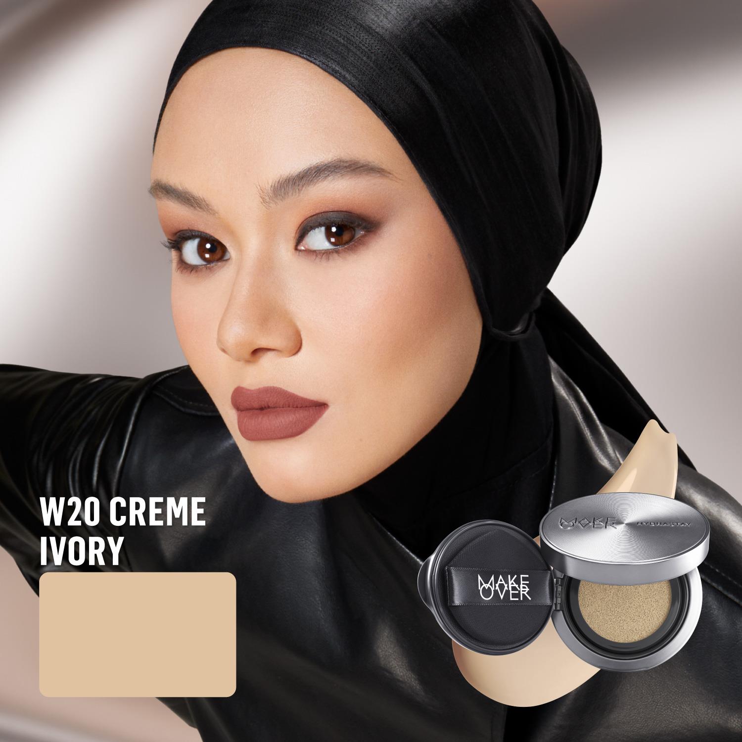 NEW! MAKE OVER Hydrastay Prismatic Glass Cushion - Glow Aqeela Sargio Cushion Plumpy Tahan Cuaca Panas Lembab Anti Crack Smudgeproof Tidak Cakey Tidak Crease High Coverage Tahan Banting Radiant Foundation Compact Makeup