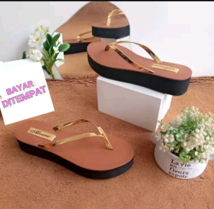 sendal wedges wanita terbaru 2024 / sandal wedges ANDIN JP warna size 36-40