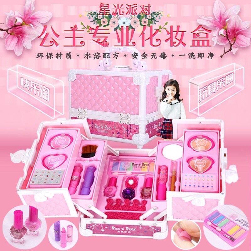Set makeup kosmetik wanita mudah dicuci untuk anak perempuan - Mainan Make up Anak Set Koper PREMIUM READY STOCK