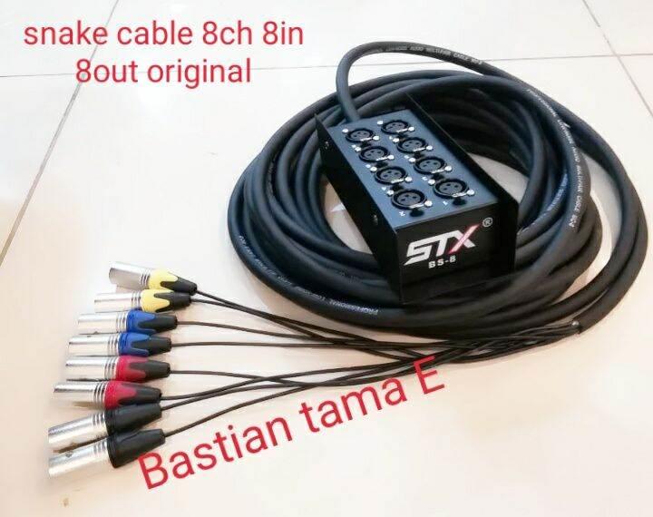 Snake cable 8ch/Kabel snake isi 8 plus jack dan konektor lengkap panjang 10m