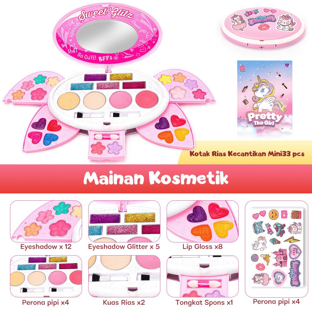 Jojotoy Make Up Kit Set Anak Kosmetik Mainan Anak Perempuan Non-toksik Lipstik Perona Mata Pipi Cat Anak Pretend Plays