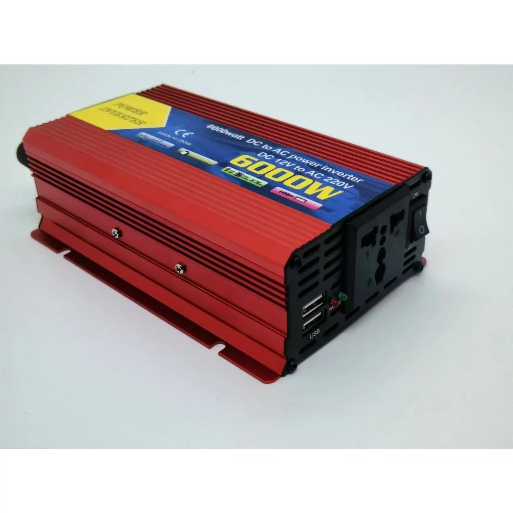 Power Inverter 6000 watt 2000watt 1000w DC 12V/24V ke AC 220V Perubah Arus Listrik DC to AC Lampu Kipas Angin Charger