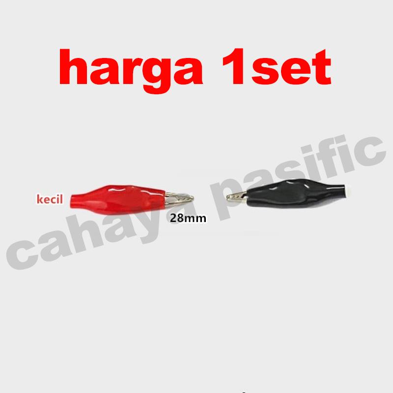 CAPIT BUAYA JEPIT AKI KECIL / SMALL ALLIGATOR CLIP - MERAH HITAM