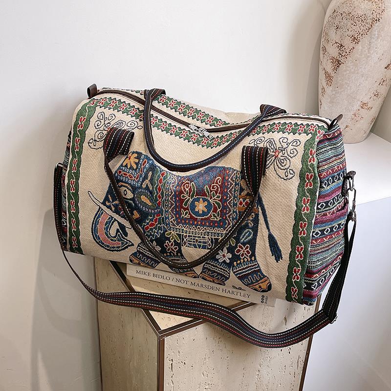 Grosiran Omygoose Tas Travel Wanita / Tas Travelling Jumbo / Tas Perjalanan / Tas Kanvas / Tas Motif Gajah / TFW 0279