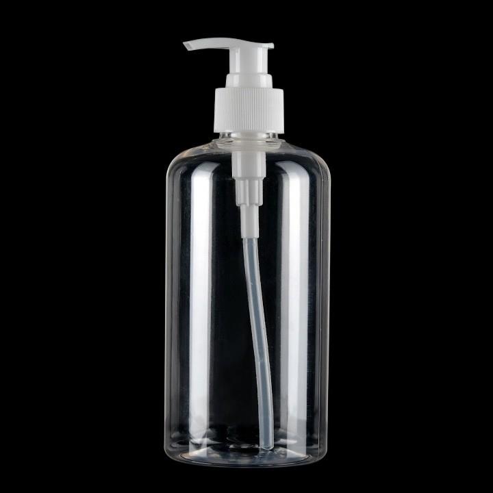 BOTOL PLASTIK 500ML CLEAR TUTUP PUMP N28 / BOTOL PUMP 500ML CLEAR BOTOL ISI ULANG