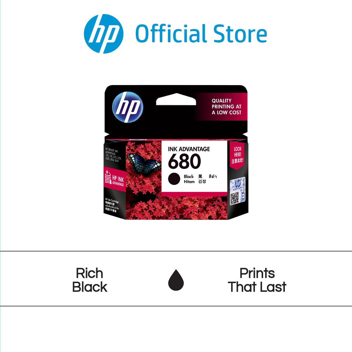 Tinta Printer HP Original 680 Hitam Black - Twin Pack - Cartridge Asli DeskJet 1110 1115 2135 4520 Official