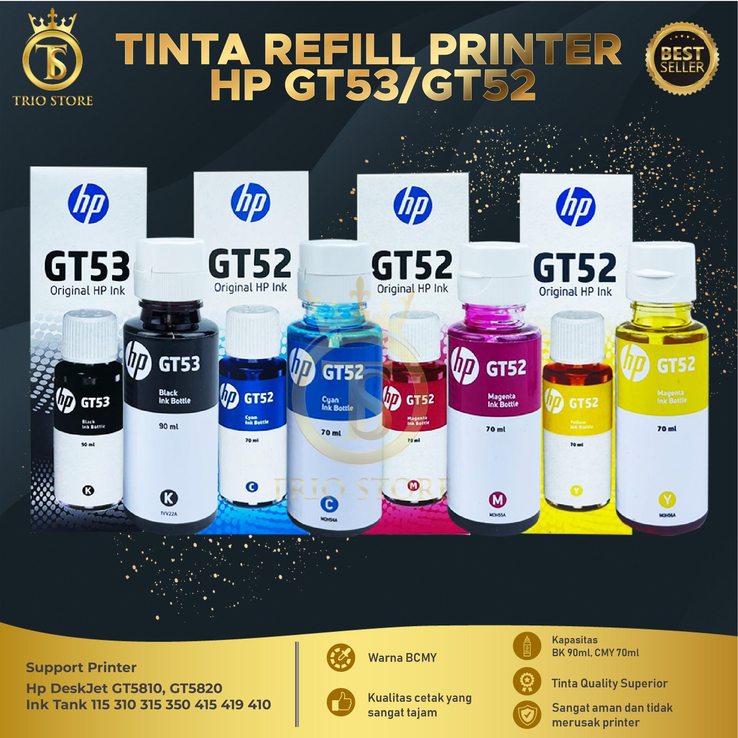 Tinta HP GT53 & GT52 Warna CMYK Untuk HP Ink Tank 315 415 319 419 410 318