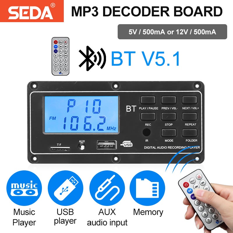 kit modul mp3 bluetooth 12 volt kotak terbaru vire 57 versi 5.0
