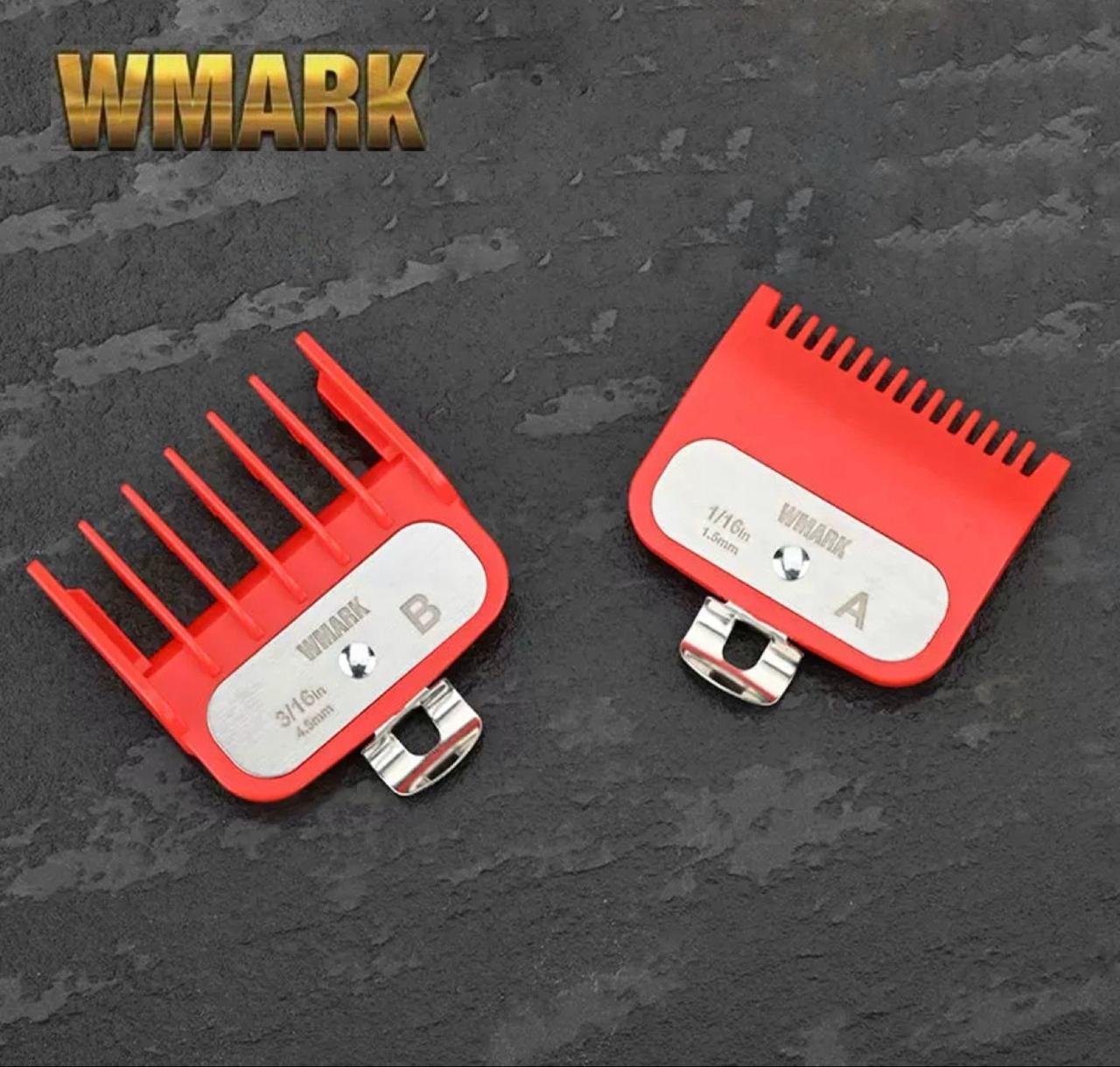 WMARK Sepatu Alat Cukur Rambut Sepatu Professional Hair Clipper Comb Guard WAHL KEMEI Merah Hitam Ukuran 15 dan 45 mm