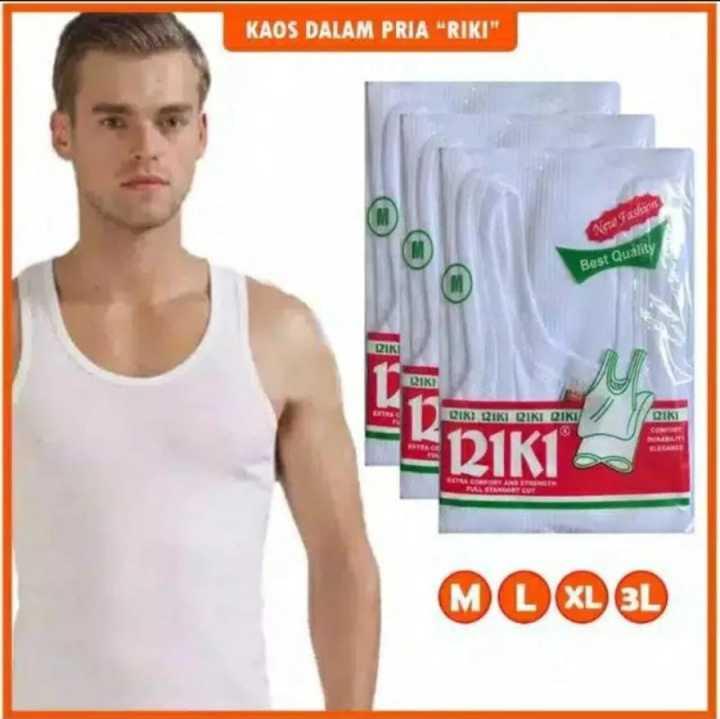 PROMO!!! 6 pcs Kaos dalam pria dewasa - Kaos singlet Riki - Kaos pria dewasa - Singlet oblong