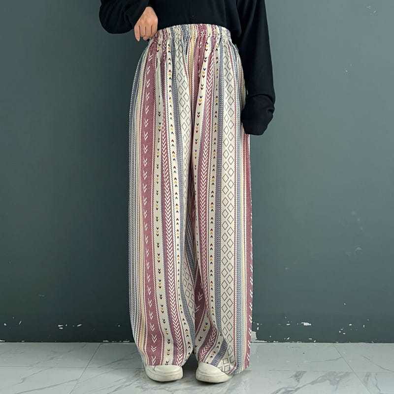 Celana Kulot Wanita Motif Kekinian Bahan Rayon Premium size M L XL XXL