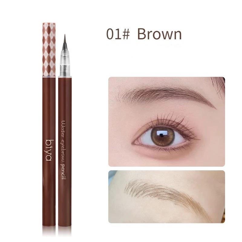 Biya Eyebrow Pensil Alis Waterproof Mikroblade Pen Untuk Arsiran lebih Jelas & Tahan Lama - 3 Warna