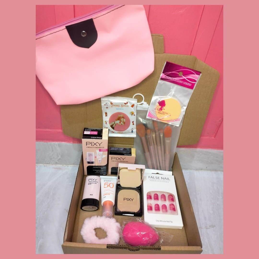 Make up set OMG PIXY BPOM 1 Paket Kosmetik Murah Viral Lengkap 20in1 Set Alat Make Up Kado Ulang Tahun Seserahan Kosmetik Cosmetik Makup Tas import Set cewek cewe wanita remaja pemula
