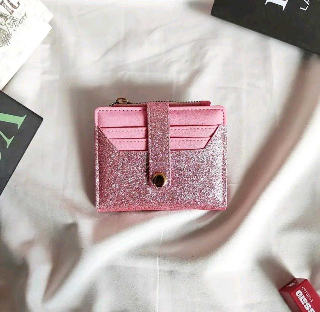 Dompet mini lipat Gliter YK121 Dompet lipat aestetic terbaru
