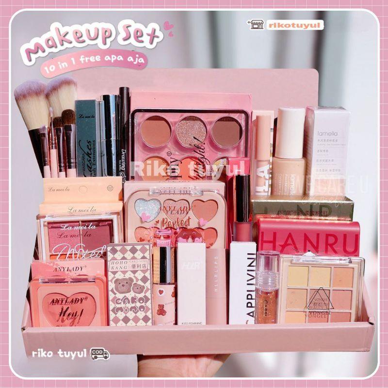 Sacha PAKET SET MAKE UP 10 IN 1 SET LENGKAP FREE BANYAK