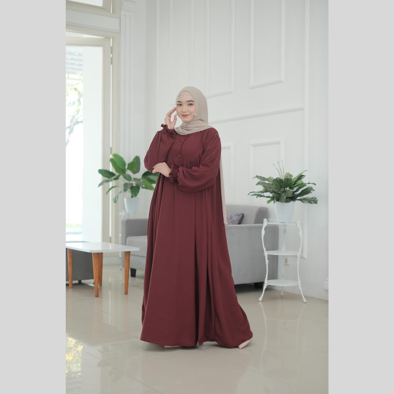 NAPALAZ DRESS LD 140 dan 160 JUMBO GAMIS POLOS TERBARU HALUS CRINKLE PREMIUM KEKINIAN COCOK PENGAJIAN PESTA