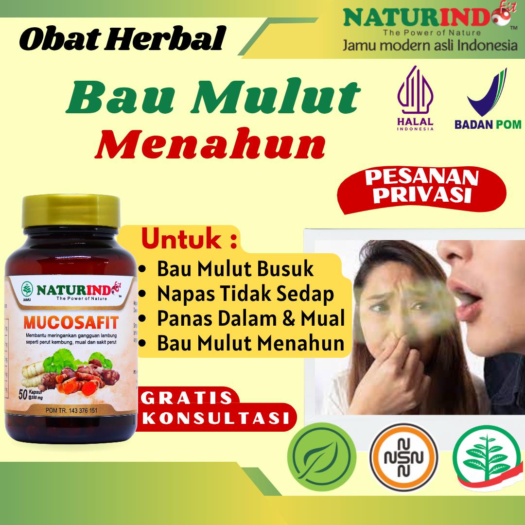 Obat Bau Mulut Busuk Napas Tidak Sedap Menahun Panas Dalam Gangguan Pencernaan Naturindo MUCOSAFIT