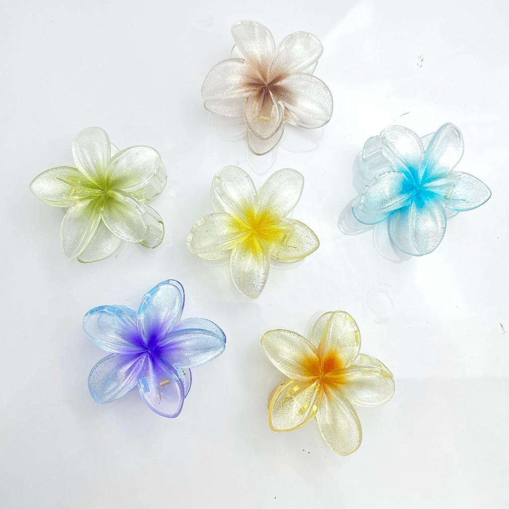 Jepit Rambut Model Bunga Kamboja Transparan Akrilik Transparant Aksesoris Rambut Gaya Korea BRG