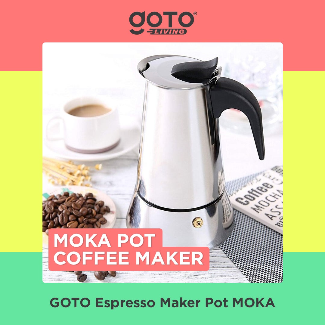 Espresso Maker Moka Pot Stainless Teko Kopi untuk 6 Cup
