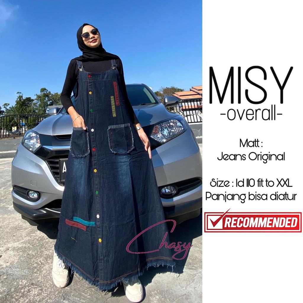 Misy Overall Fashion Wanita Kasual Matt Jeans Premium NO INNER Model Simple Terbaru Big Size Recommended
