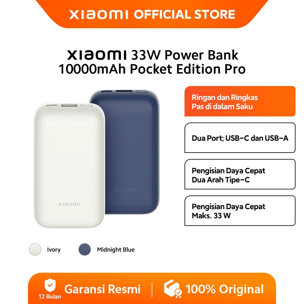 Xiaomi Power Bank 33W 10000mAh Pocket Edition Pro | Ringan dan Ringkas | Pas di Dalam Saku | Dua port USB-C dan USB-A [Official Store]