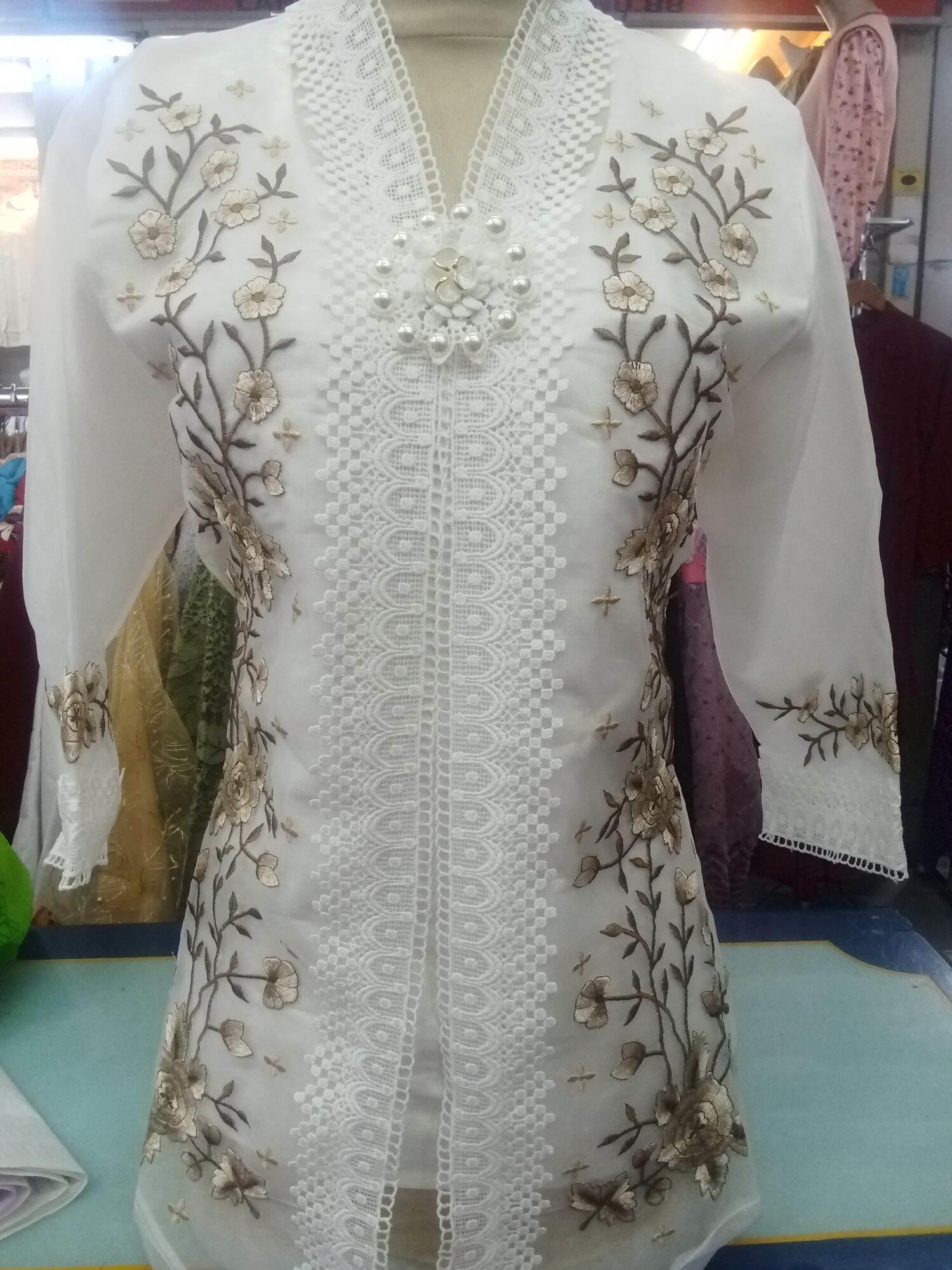KEBAYA MODERN ENCIM BORDIR KATUN ORGANDI