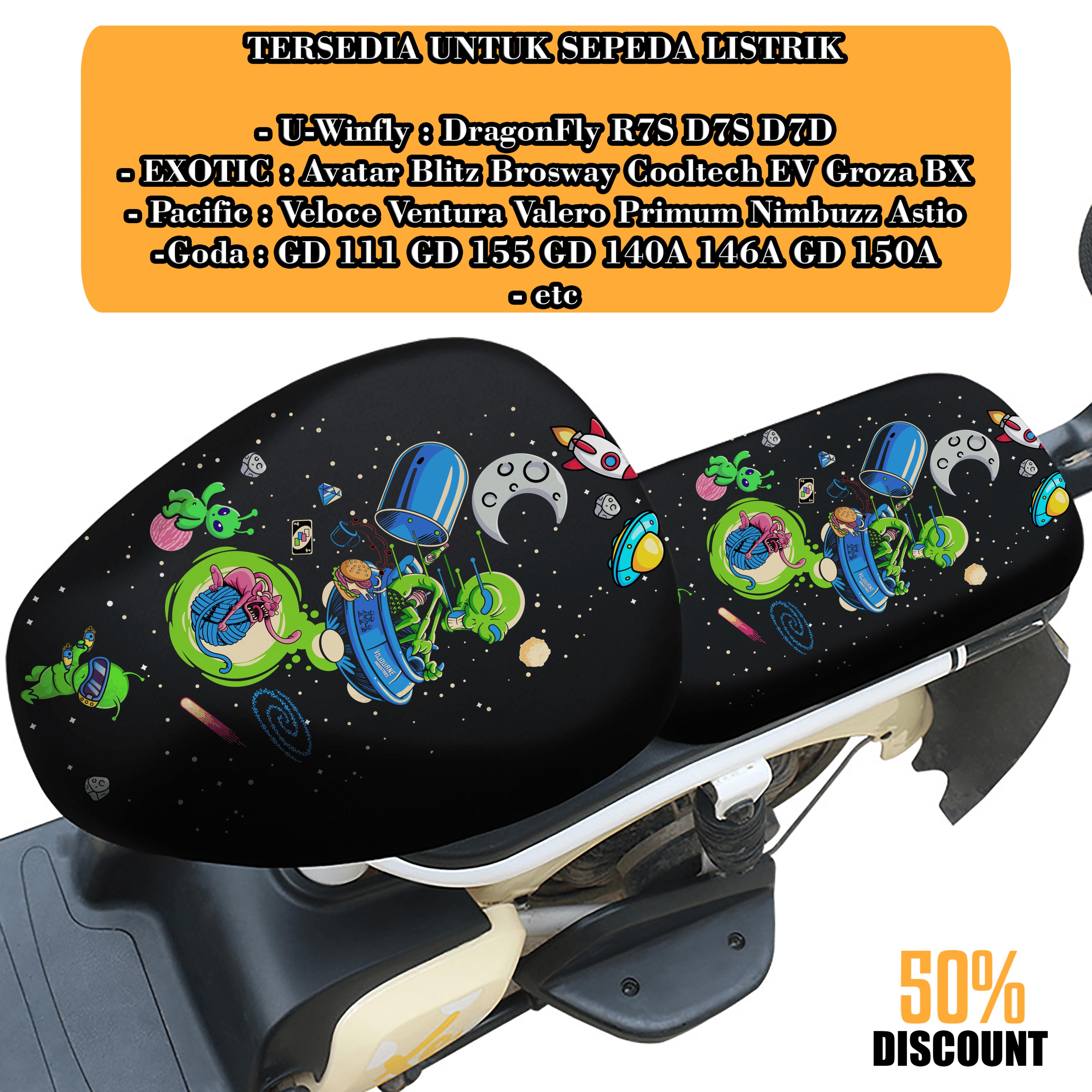 VOJOURNE - COVER SARUNG KULIT JOK ALAS SADEL SEPEDA LISTRIK UWinfly R7S D7S D7D EXOTIC EV-926 BX Pacific GODA Viar Exotic United Genio