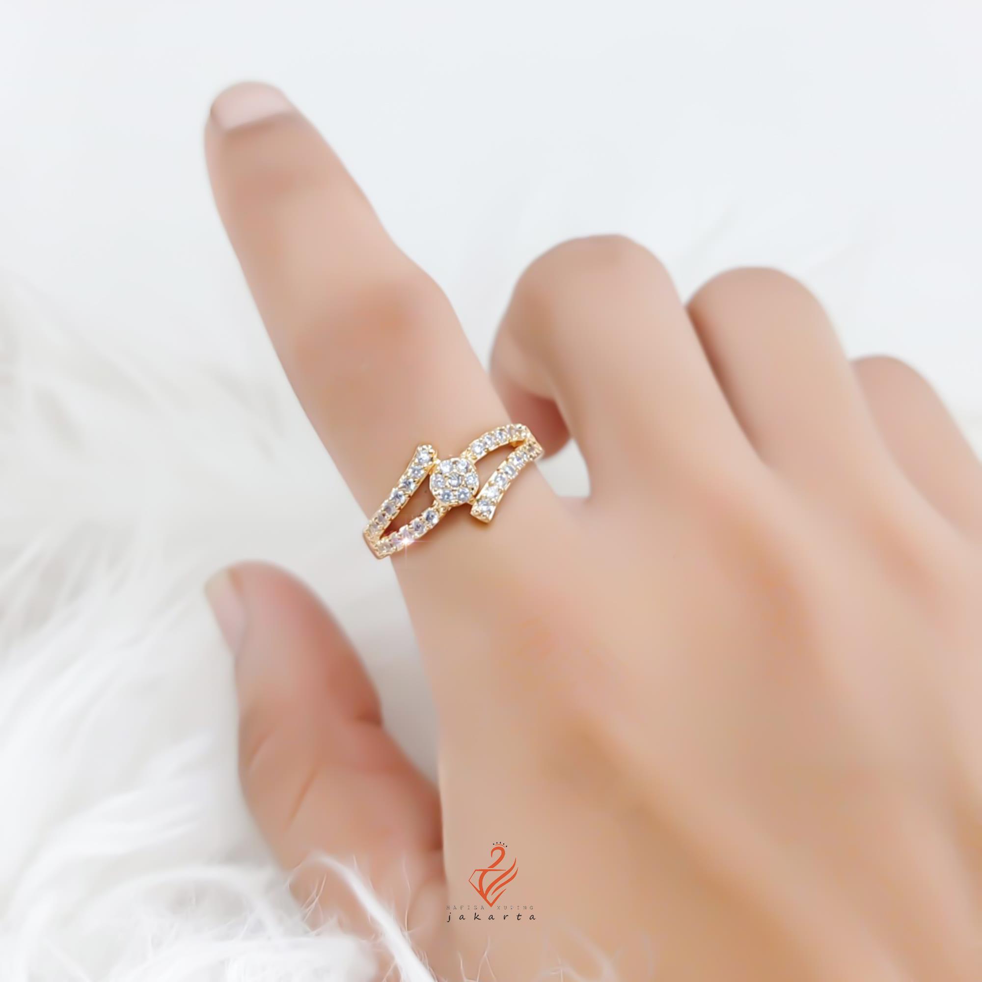Cincin Xuping Permata Lapis Emas Perhiasan Wanita Elegant Mevvva E