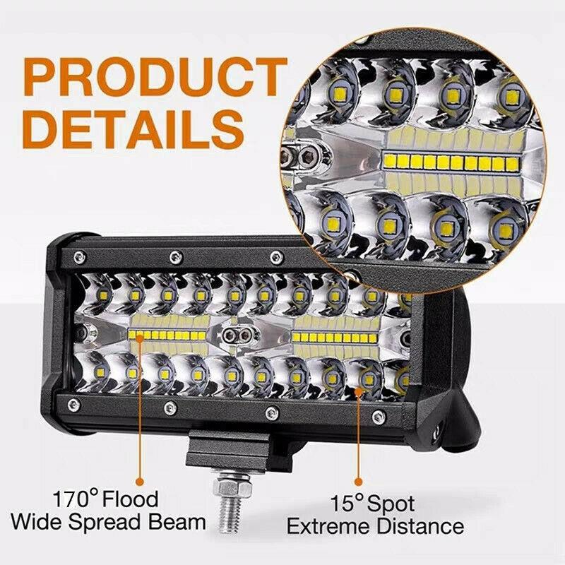 Lampu Tembak Sorot 24 Volt LED Bar CREE 24 Mata 2 Susun Truk Bus Fuso Canter Tronton Truck Bis Hino High Grade Worklight Lightbar Cutoff Motor Mobil Universal