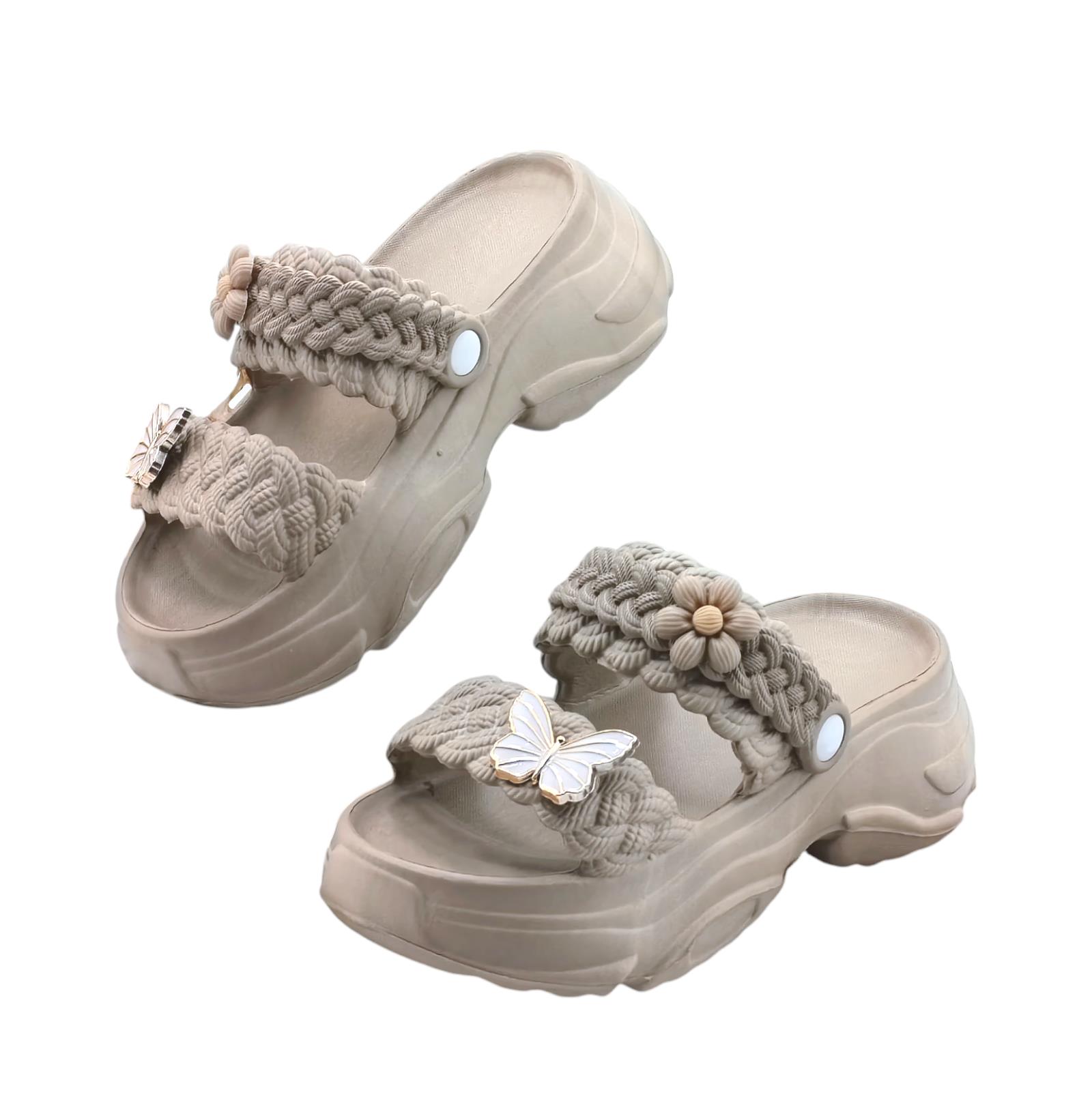 Sepatu Sandal Tali Wanita Premium Sendal Selop Wedges Cewek Kekinian Jelly Karet Tinggi