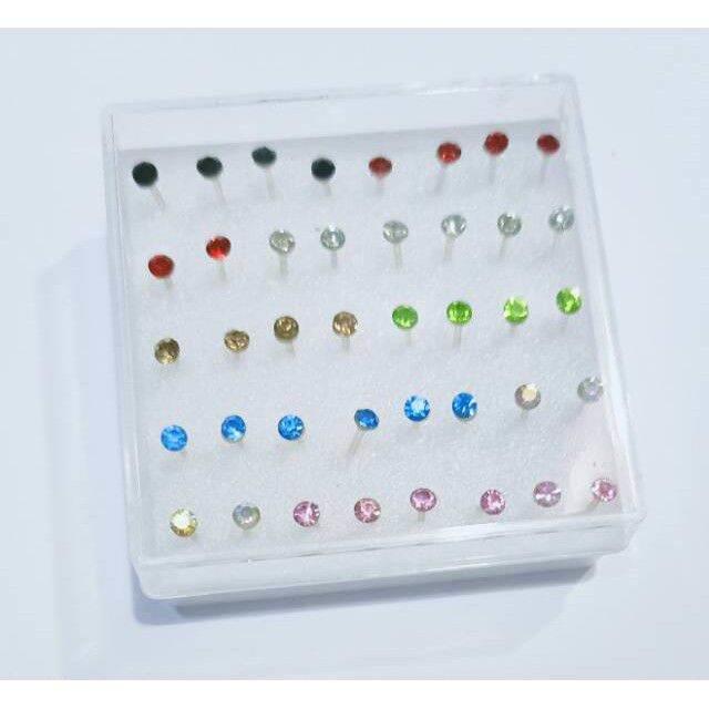 ANTING GIWANG/ ANTING CEPLIK WARNA TUSUK PLASTIK ISI 24 PCS