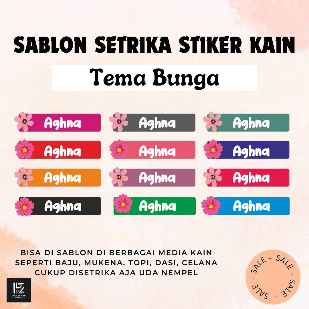 Stiker Setrika Label Nama Sablon Nama Baju setrika label nama Sablon Stiker