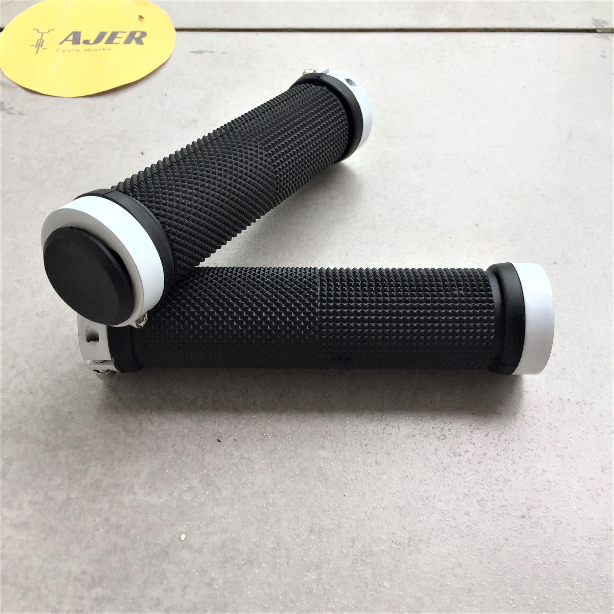 Hand Grip Sepeda double lock Anti selip handle bar stang pegangan ergonomis MTB seli flat bar