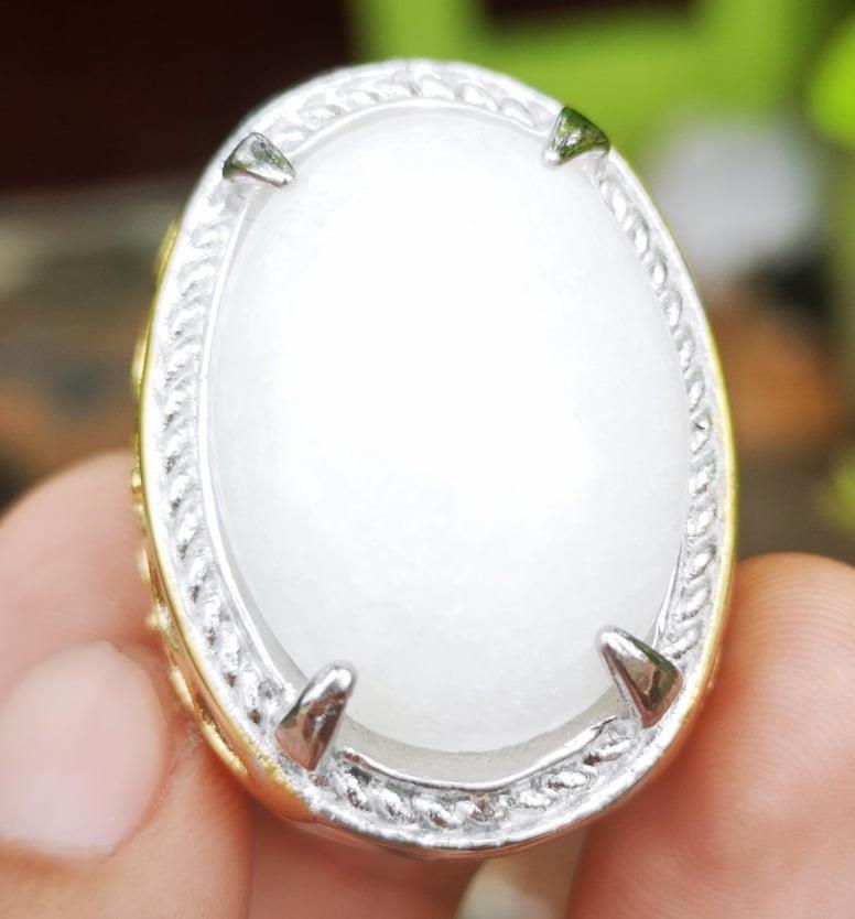 Cincin Pria Batu Akik Mani Gajah Lampung Top Colour Big Size