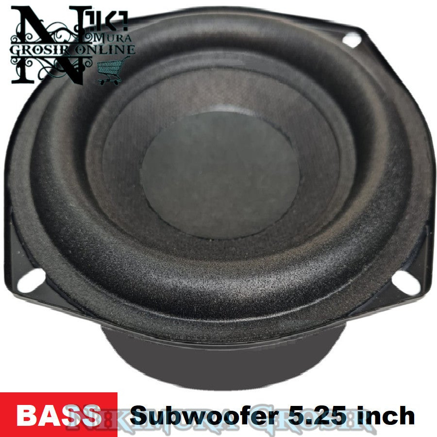 HiFi Subwoofer 525 INCH Speaker Bass Karet Besar 5.25 In WOOFER 100 WATTS 4 OHM BASS Speaker Aktif Mobil 100W
