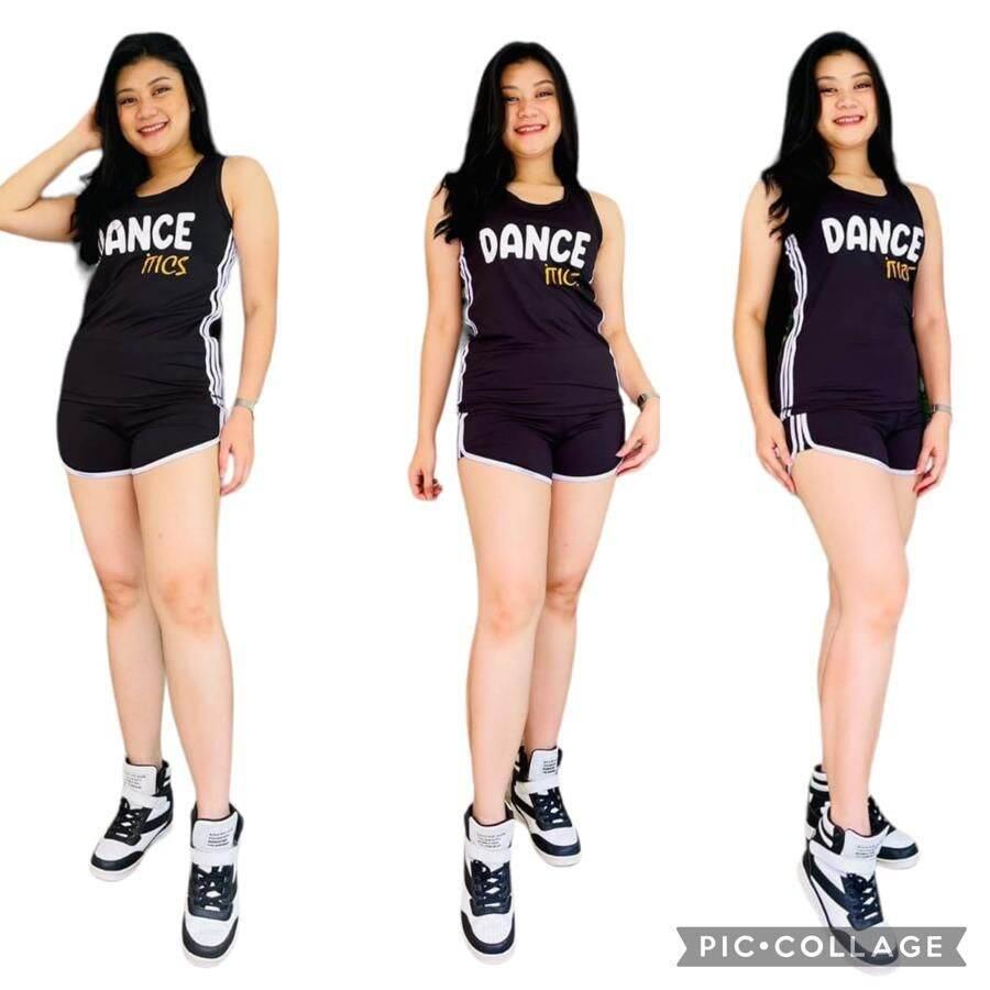 setelan dance itic hotpants setelan pendek setelan aerobic setelan senam gym fitness