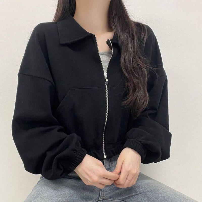 jaket wanita | vada collar crop jaket wanita korean style | jaket croope wanita
