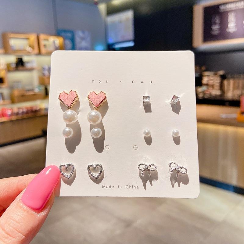 Anting Tusuk Tindik Set 6in1 Anting Fashion Korea Stainless Steel Aksesoris Wanita