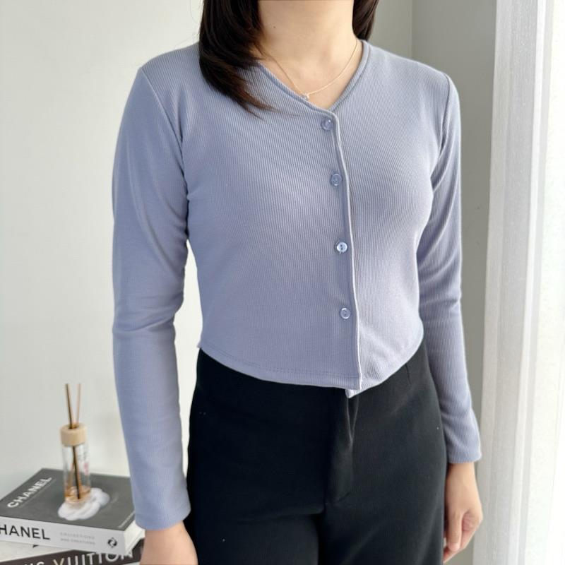 ENMEI Gea Cardigan 961 - Cardigan Crop Wanita - Cardigan Rajut - Atasan Lengan Panjang