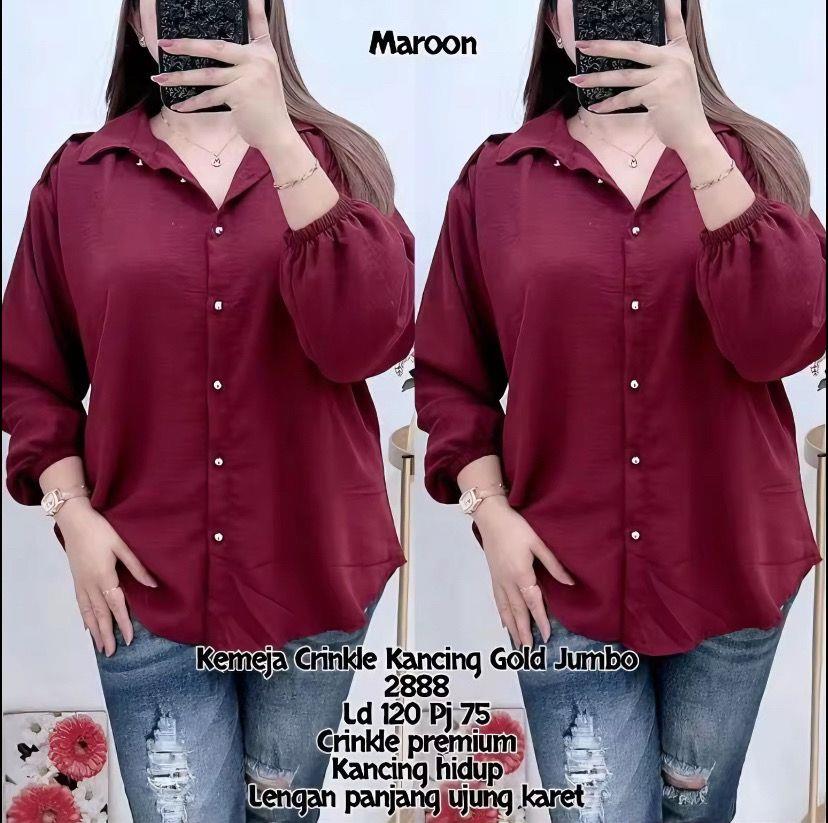 MURAH!!!Kemeja - Ukuran M L XL XXL 3XL 4L - Kemeja Wanita Jumbo - Kemeja Polos Jumbo Korean Style