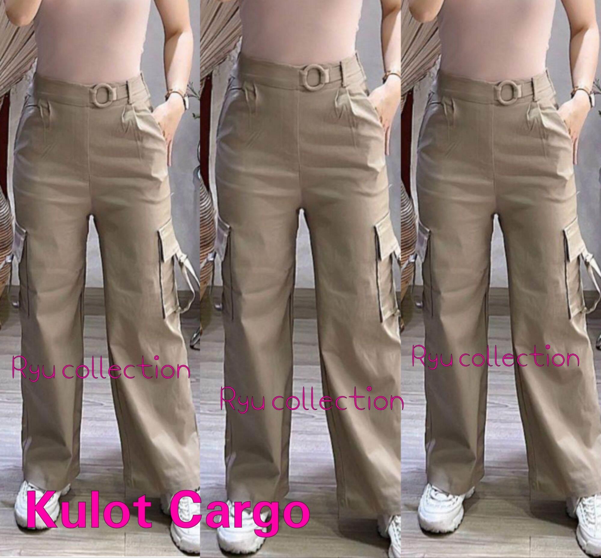Celana Kulot Cargo Softjeans RC 9552 Super Stretch Melar