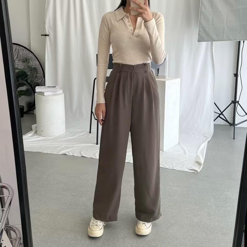 HIGHWAIST ETTA PANTS - Celana Highwaist Loose Pants Trouser - CELANA KULOT WANITA PREMIUM