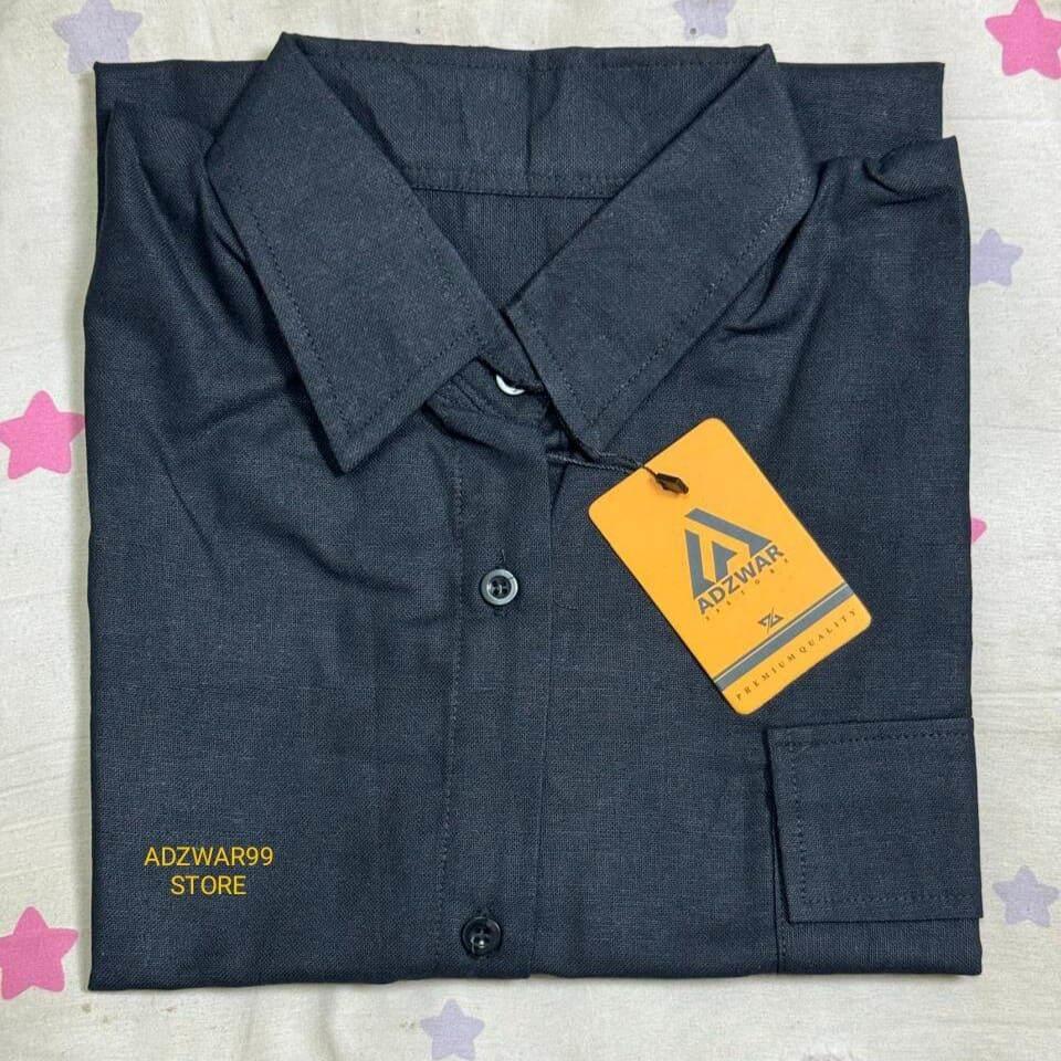 Baju Kemeja Polos Korean Style Wanita Katun Linen Premium Atasan Lengan Panjang Kekinian