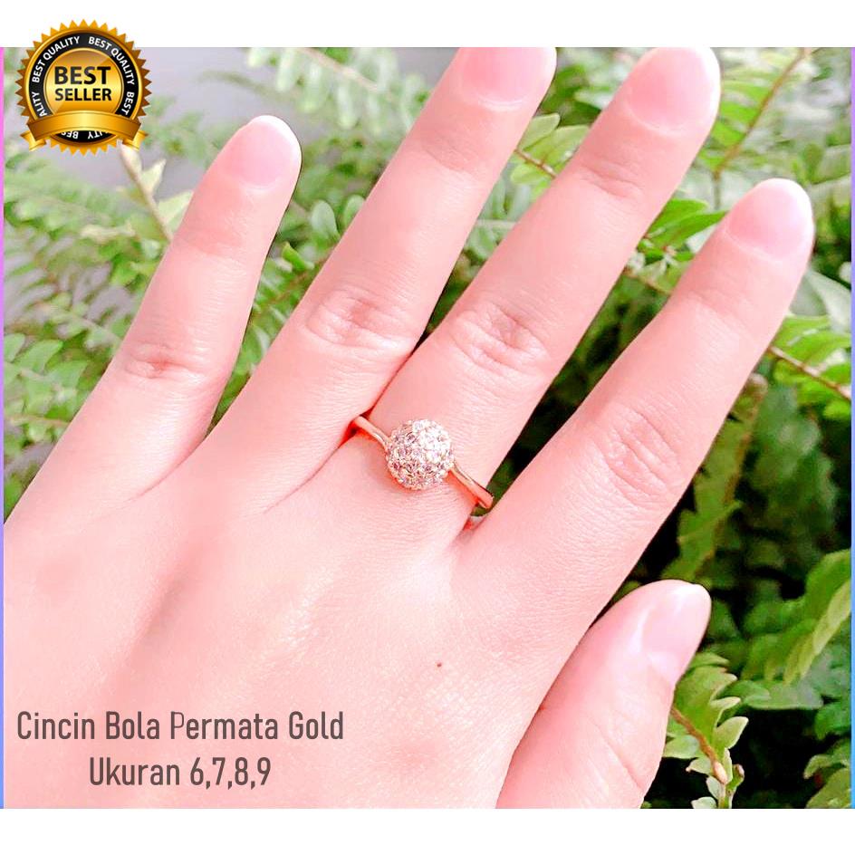 Cincin Xuping Bola Permata Perhiasan Wanita Elegant - Xuping Gold