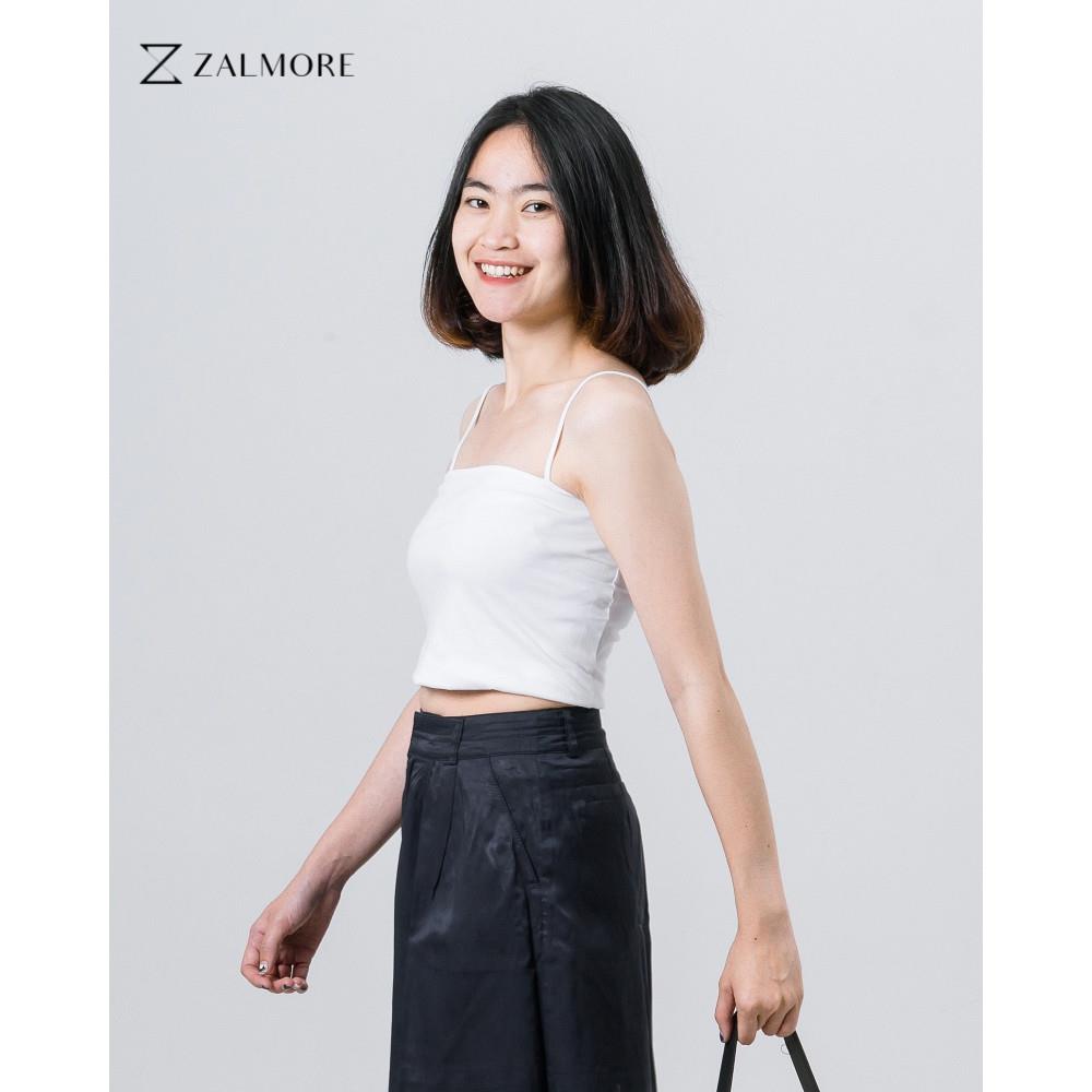 Zalmore Spaghetti Strap Tanktop Premium LUMA Cotton Spandex - Tanktop Wanita Lembut Ringan Sejuk Anti Nerawang