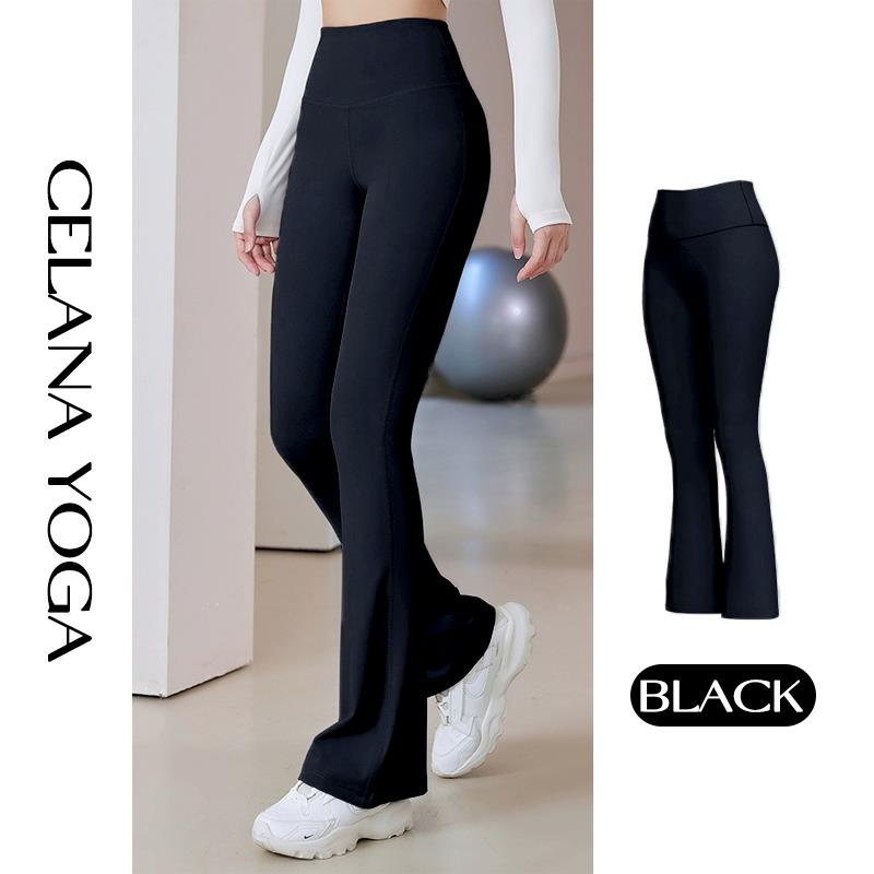 ANMO-Legging Flare Legging Sport Celana Yoga Wanita Celana Cutbray Basic Wide Leg High Waist Yoga Pants Flare Pants Highwaist Celana Olahraga Wanita
